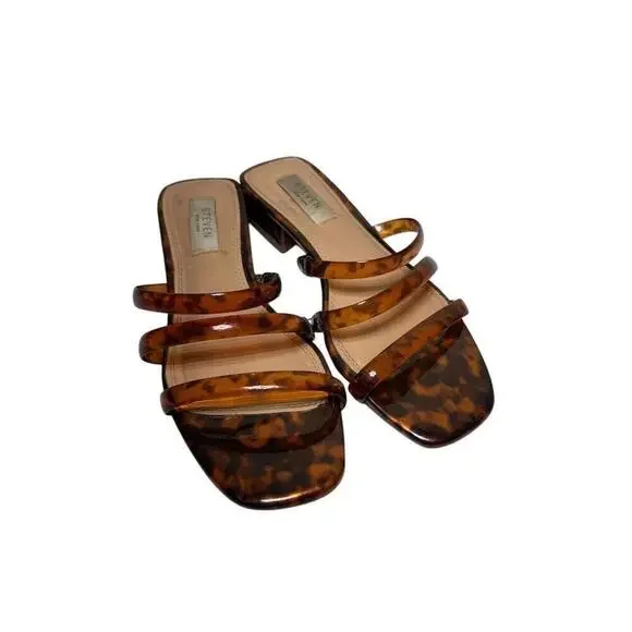 Steven New York Hades Sandal in Tortoise Slide Mini Heel Shoe Women's Size 5.5 - Picture 7 of 13